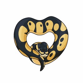 Ball Python Heart Snake Decal -Indoor and Outdoor use! (Phantom)