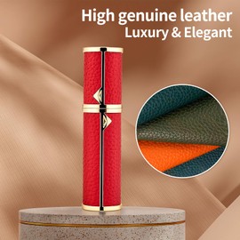 Sinyutia Mini Perfume Travel Refillable Bottle, Portable Travel Size Cologne Sprayer Perfume Atomizer, Luxurious Pocket Perfume Dispenser Pump Transfer Tool For Women Men Travel Accessories 5ml (Red)