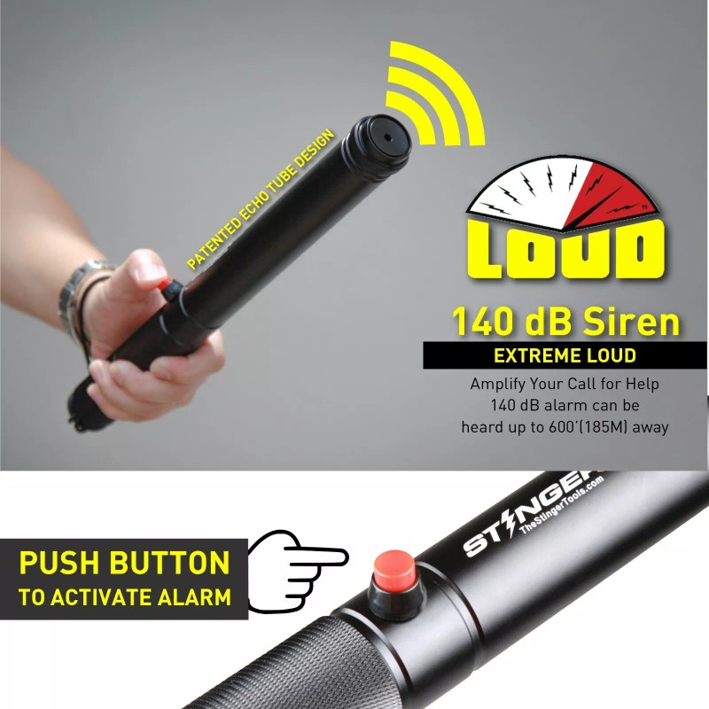 Stinger Loud+ Personal Alarm: Safety Panic Alarm Siren Car Window