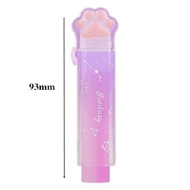 Hanforede 4 Pcs Cat Paw Eraser Sliding Retractable Erasers Jelly Erasers Push-Pull Rubber Eraser for Students Writing Office School Supplies(Gradient Color)