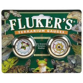 Fluker's Terrarium Gauges Combo Pack, Includes Hygrometer and Thermometer for Accurate Terrarium Readings