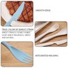 4 Sets Wheat Straw Cutlery,Portable Travel Spoon Fork Knife,Reusable Eco-Friendly