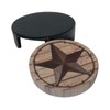 6 Pcs Western Metal Texas Brown Star Leather Coasters for