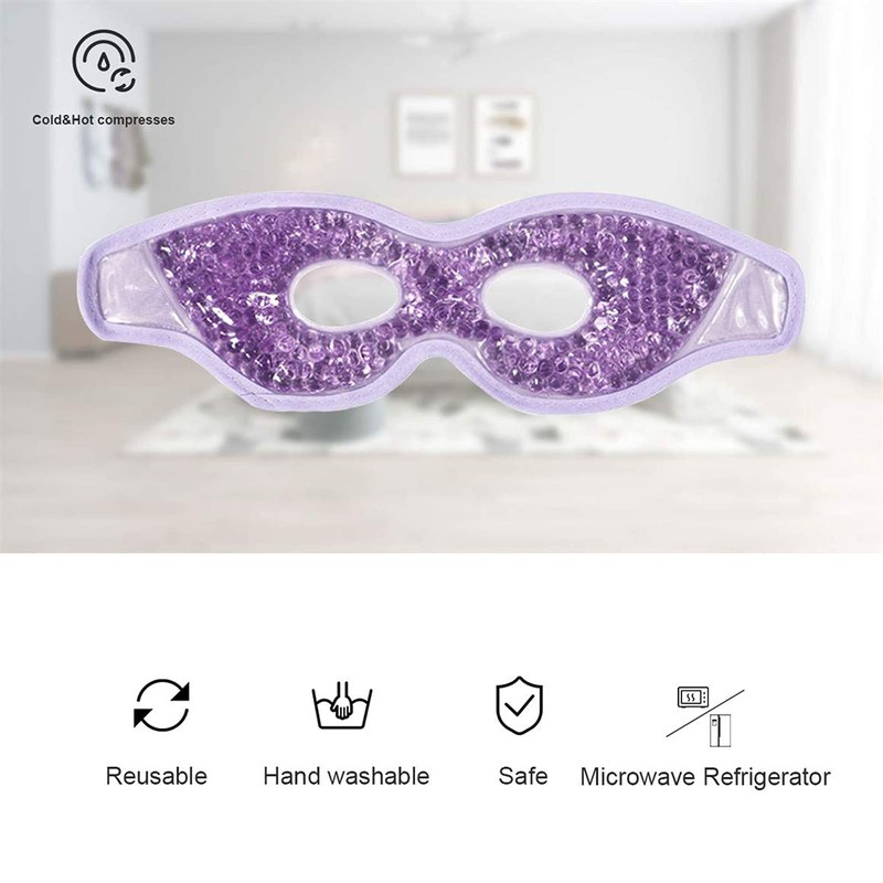 Cooling Eye Mask, Reusable Cooling Gel Eye Mask, Hot, Cold,