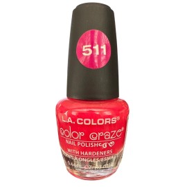 L.A. Colors Color Craze Nail Polish 511 ELECTRA 0.44 Oz Dark Pink Discontinued