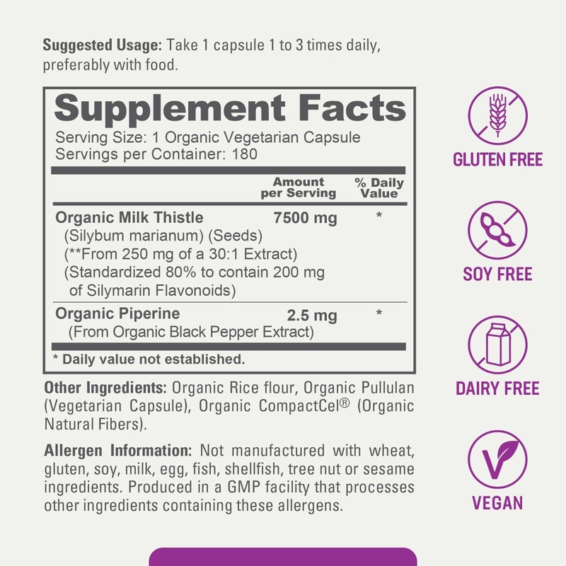 biophix Milk Thistle USDA Organic 30:1 Extract 7500 mg with