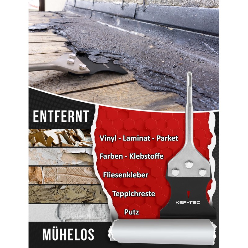 KSP-TEC® - SDS Plus Putty Chisel - Includes Replacement Blade