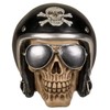 MIK funshopping Skull Money Box with Black Motorcycle Helmet
