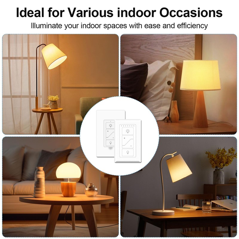 Smart Plug-in Dimmer, Wireless Dimmer Plug with Remote, 2.4GHz Dual