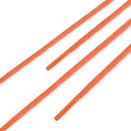 Swissly Premium Waxed Shoelaces, Round Laces for Business, Suit and Leather Shoes, Diameter 2-4 mm, Lengths 45 cm - 200 cm, Tear-Resistant, orange