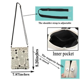 JYTAPP Starlight Court Frost And ACOFS Crossbody Bag Book Lover Gift Bookish Booktok Merch Fantasy Reader Bookworms Bag Gift (BEIGE)