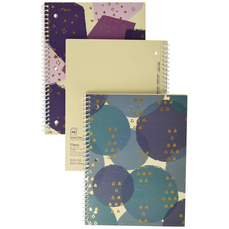 Mead Spiral Notebooks, 1 Subject, College Ruled Paper, 70 Sheets,