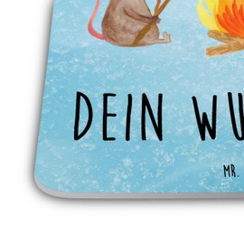 Mr. & Mrs. Panda 15er Set Personalisiertes Untersetzer Set Pinguin Lagerfeuer - Personalisierte Geschenke, Neustart, Büroalltag, Grillen,