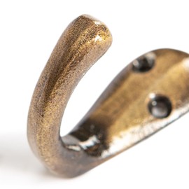 Hammer and Tongs - Single Robe Hook - W20mm x H45mm - Brass