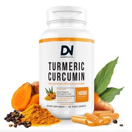 DN Turmeric Curcumin 1400mg with BioPerine – 95% Curcuminoids for Joint & Inflammation Support – 120 Capsules by Divinity Nutra