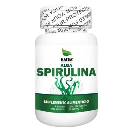 Alga Spirulina 100 Cápsulas, Aporta Minerales y Proteinas, Anti Anemico, Excelente para Personas en Dieta, Regula Azúcar, Calidad Premium