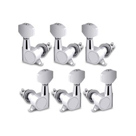 Holmer Sealed String Tuning Pegs Tuning Machines Grover Machine Heads Tuners Tuning Keys 3 Left 3 Right for Acoustic Guitar or Electric Guitar Chrome.