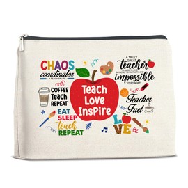 Gift for Teacher, Teacher Appreciation Gifts Makeup Bag, Thank You Gifts for Teacher From Student, Teacher Cosmetic Bag Gift for Birthday Christmas Retirement End of Year