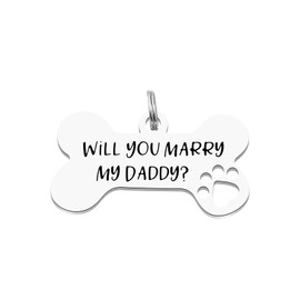 Dog Collar Accessories Pet ID Tag Dog Print Jewelry Engraved Will You Marry My Daddy Wedding Day Gift (Dog Collar Accessories Neck)