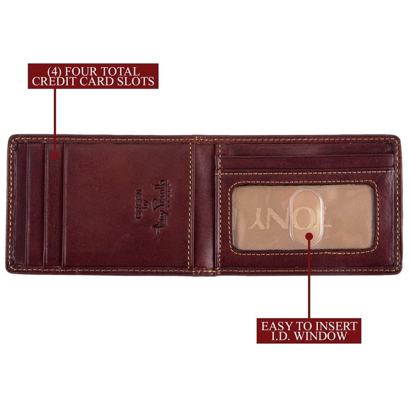Mens Minimalist Money Clip Bifold ID Wallet Credit Card Holder