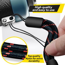 Empire Hand Wrist Strap Lanyard, Adjustable Lanyard Wrist Strap for Car Keys, Cameras, GoPro, Keychain, Phone, Portable Gaming Consoles & More (Pack of 3 - Red Finger Strap)