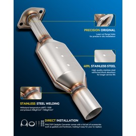 PHILTOP Rear Catalytic Converter Kit Direct-Fit Compatible With Ford 2009-2012 Escape 2.5L Limited/XLS/XLT, 2009-2011 Mariner Base/Premier 2.5L OE Replace 16499 (EPA Compliant)
