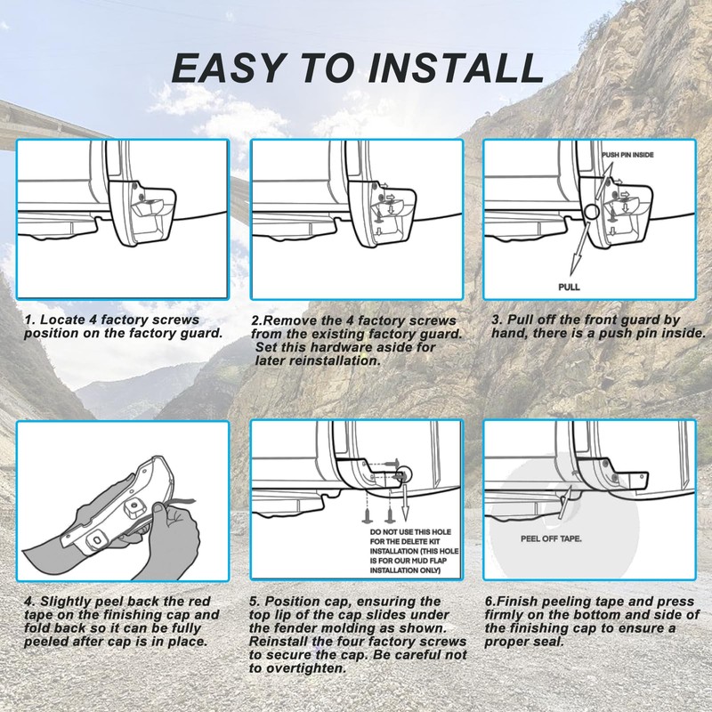 Mud Flap Delete Compatible for 2019-2025 GMC Sierra 1500 Front