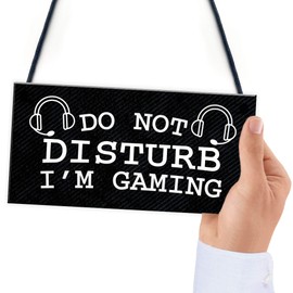 RED OCEAN Gaming Do Not Disturb Sign Plaque Boys Bedroom Sign Gamer Gift For Son Brother
