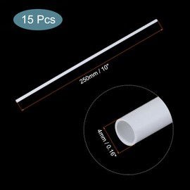 sourcing map 15pcs Plastic Model Tube ABS Round Tube 4mmx250mm White Easy Processing for Architectural Model Making DIY