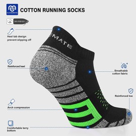 CLOSEMATE 6 Pairs Ankle Athletic Running Trainer Socks for Men Low Cut Wicking Sport Cushion Tab (Size XL, 2Red2Blue2Green)