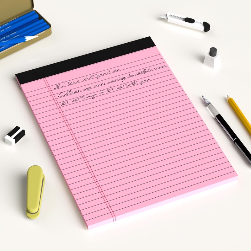 AILZFEI Pink Legal Pad Note Pads 8.5 x 11 inch,