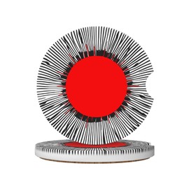 2PCS Japenes Sun Ceramic Car Coasters for Cup Holders - Retro Aesthetic Abstract Sunset Sunrise Design - Absorbent Drink Coasters - Unique Auto Accessories for Women and Men