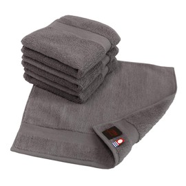 Hiorie Imabari Towel, Certified Handkerchief Towel, Set of 4, Charcoal, Made in Japan, Premium Super Long Cotton, Instant Absorption, Thick, 100% Cotton, Hotel Specifications