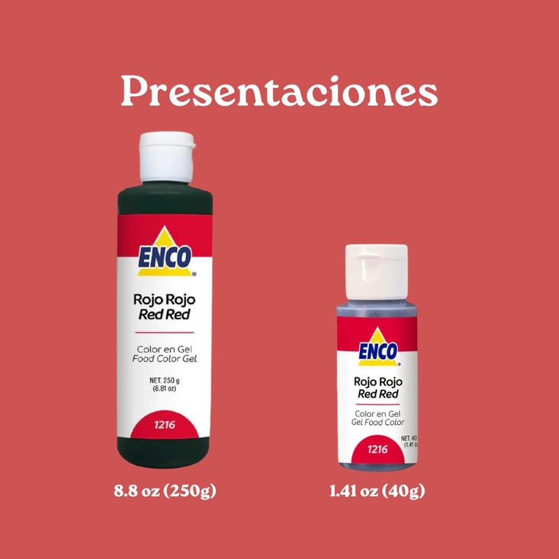 ENCO Color en Gel Rojo Rojo 40g