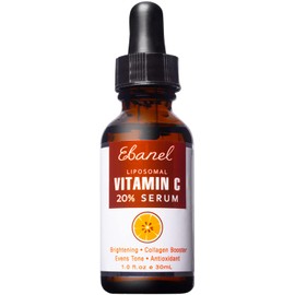 Ebanel 20 Vitamin C Face Serum with Hyaluronic Acid,1oz Max Strength Anti-Aging Anti-Wrinkle Ascorbic Acid Facial Serum Antioxidant with Collagen for 