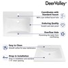 DeerValley 21"x18" Drop-In Bathroom Sink Ceramic Rectangle Vessel Sink with