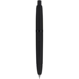PILOT Vanishing Point Collection Refillable & Retractable Fountain Pen, Matte Black Barrel, Blue Ink, Fine Nib (60580)