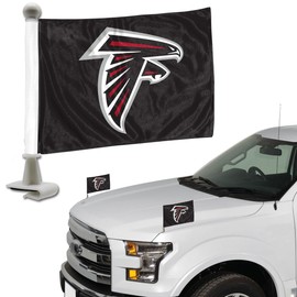 FANMATS 61857 Atlanta Falcons Ambassador Car Flags - 2 Pack Mini Auto Flags, 4in X 6in, Perfect for Hood or Trunk