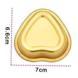 Cuenco para Cera Derretida Corazón Dorado Metal, 5 Piezas Depilación