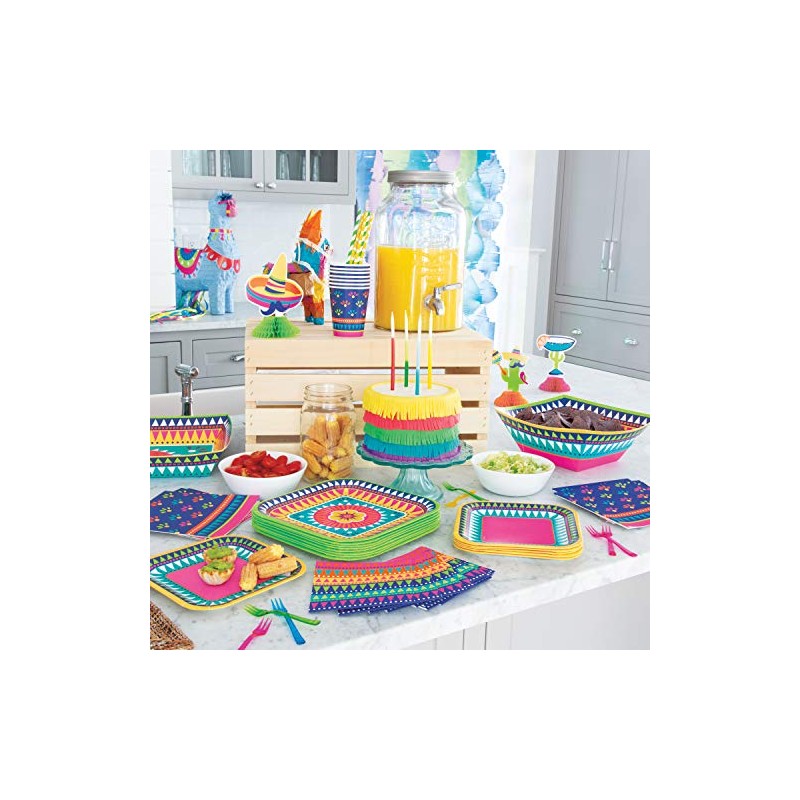 Unique 73448EU Square Boho Fiesta Party-1 Count (Pack of 1),