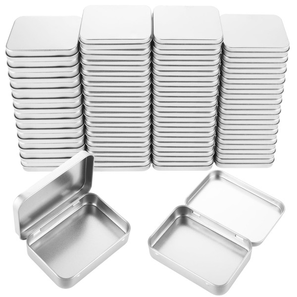 DIRBUY 50 Pack Mini Empty Metal Tins Box with Lid,