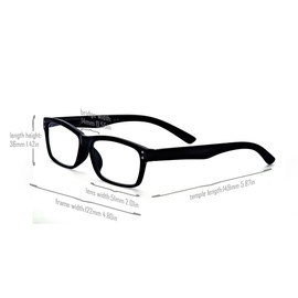 ALWAYSUV 4 Stück Schwarz Federn-Scharnier Lesebrille Klassische Lesehilfen Sehhilfen Brille 3.0