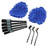 10pcs Car Detailing Brush Kit Wash Mitt Wire Brushes Flexible