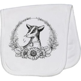 inktastic Floral Goat Wreath Baby Burp Cloth White 427f9