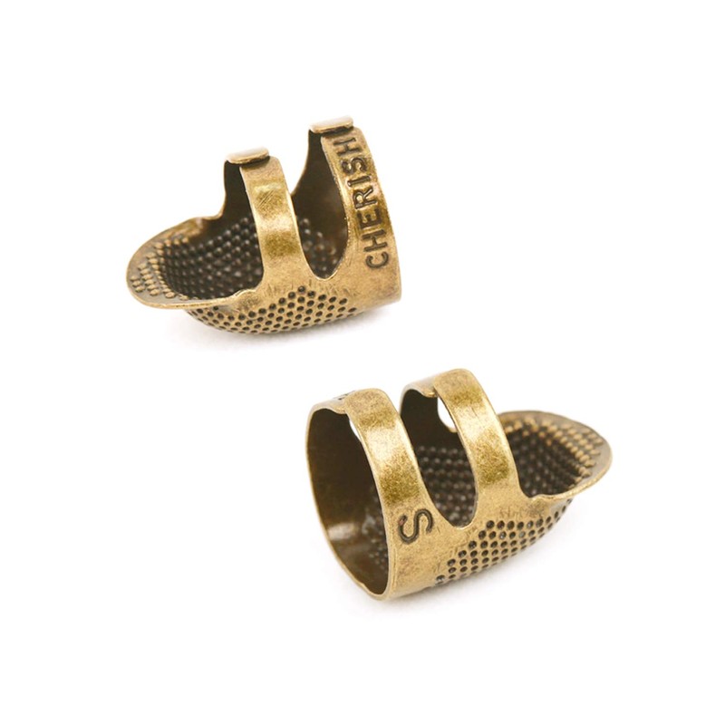 4 Pack Sewing Thimble Finger Protector, Adjustable Finger Metal Shield