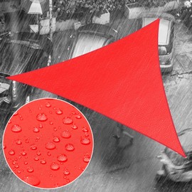 Royal Shade 12' x 12' x 12' Red Triangle Waterproof Sun Shade Sail Canopy Awning, UPF50+ 98% UV Blockage & Water Resistant rsTADT12, Outdoor Backyard Patio Garden (We Make Custom Size)