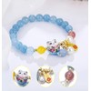 Feng Shui Lucky Cat Bracelet with Blue Crystal & Ceramic