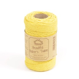 EVERLASTO 100m Solid Cotton Bakers Twine Spools Daffodil Yellow 2mm