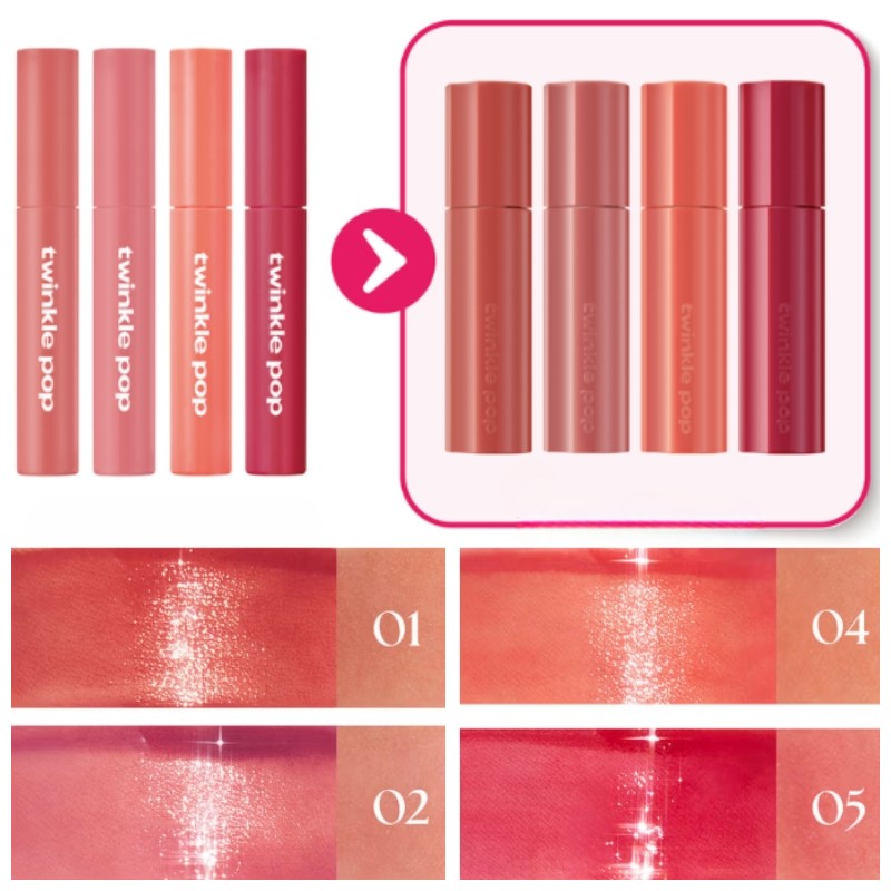 TWINKLE POP Pure Glass Tint 3.8ml, Color:01 Middle Rose