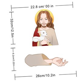 Mobestech Car Wiper Sticker Jesus Decal for Shepherd Theme Removable Label for Left Hand Swing Windshield Wiper Decor for Personalizing Your Vehicle